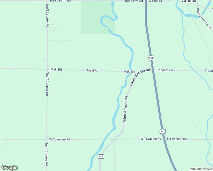 map of restaurants, bars, coffee shops, grocery stores, and more near Maki Road in Crystal Falls