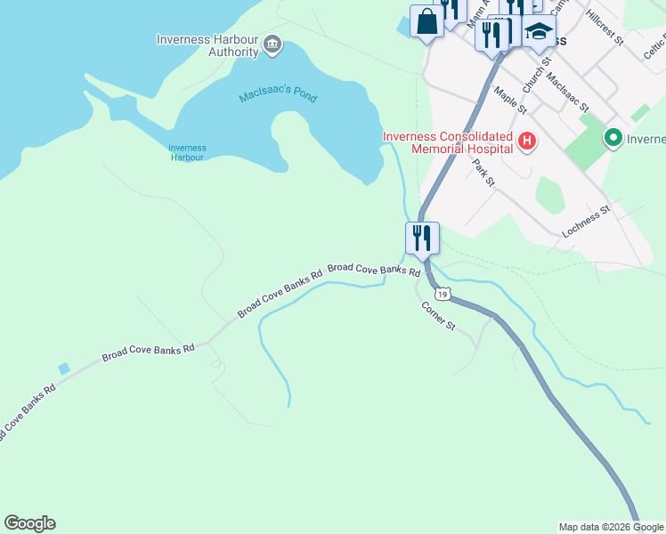 map of restaurants, bars, coffee shops, grocery stores, and more near 4 Broad Cove Banks Road in Mabou