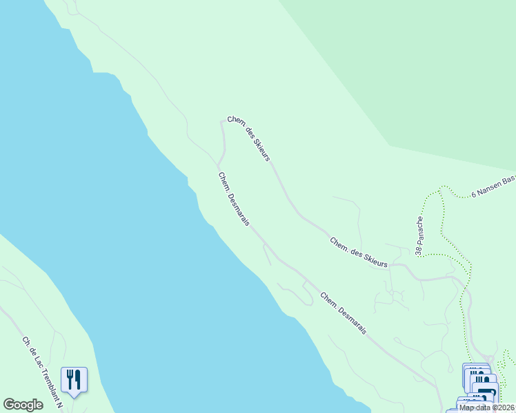 map of restaurants, bars, coffee shops, grocery stores, and more near 885 Chemin des Skieurs in Mont-Tremblant