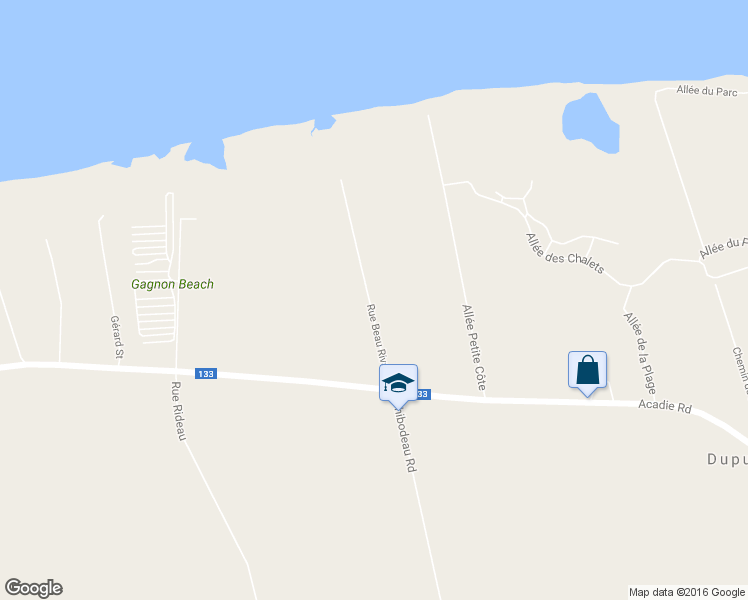 map of restaurants, bars, coffee shops, grocery stores, and more near 55 Rue Beau Rivage in Cap-Pelé