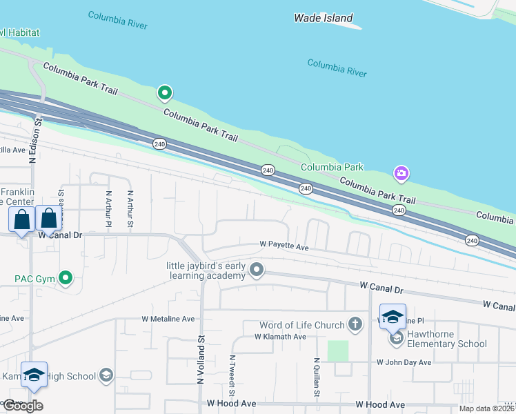 map of restaurants, bars, coffee shops, grocery stores, and more near 4408 West Rio Grande Avenue in Kennewick