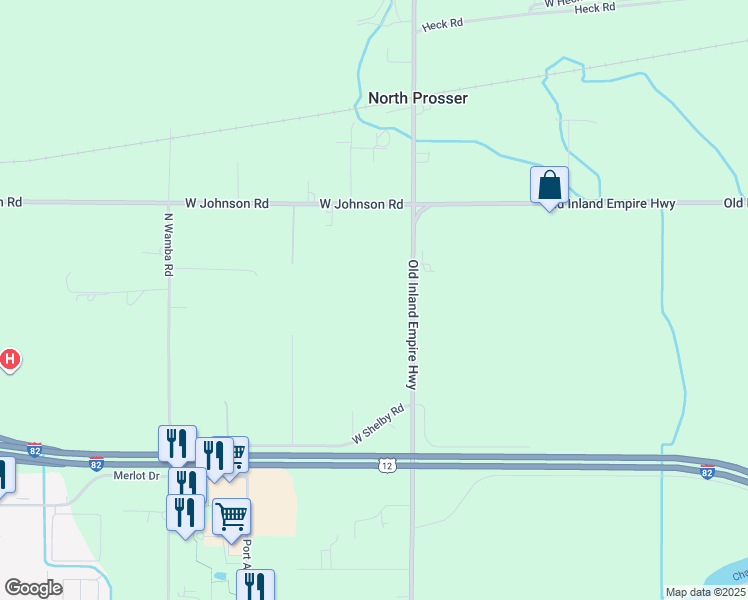 map of restaurants, bars, coffee shops, grocery stores, and more near 7323 1305 PR Northwest in Prosser