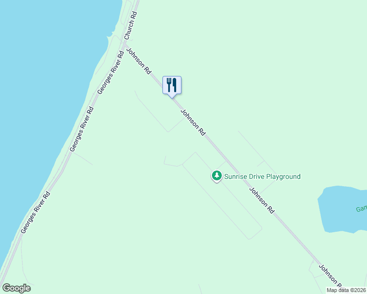 map of restaurants, bars, coffee shops, grocery stores, and more near 439 Johnson Road in Georges River