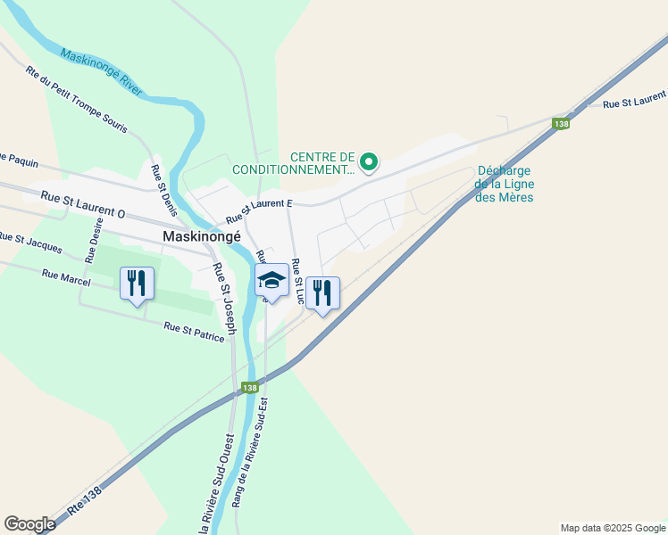 map of restaurants, bars, coffee shops, grocery stores, and more near 2 Rue des Batisseurs in Maskinongé