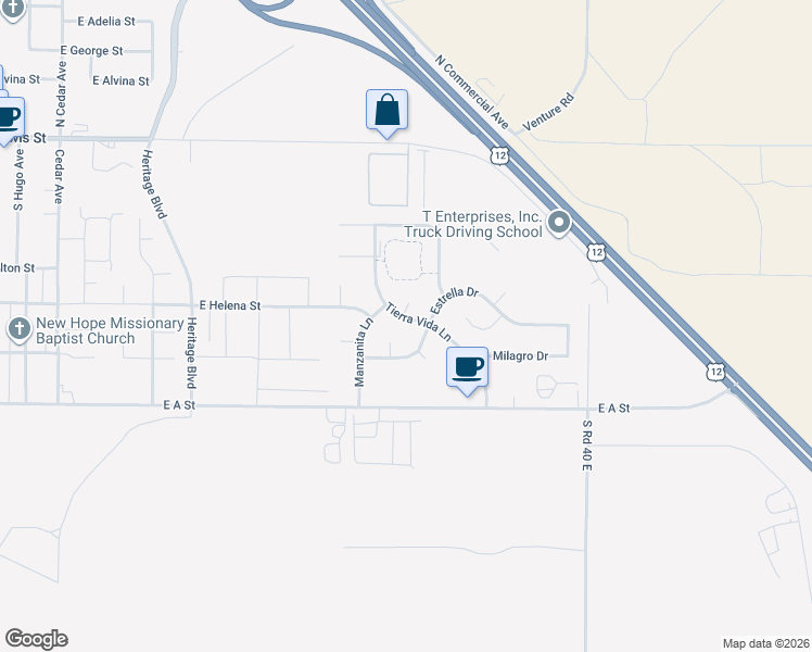 map of restaurants, bars, coffee shops, grocery stores, and more near 3418 Tierra Vida Lane in Pasco
