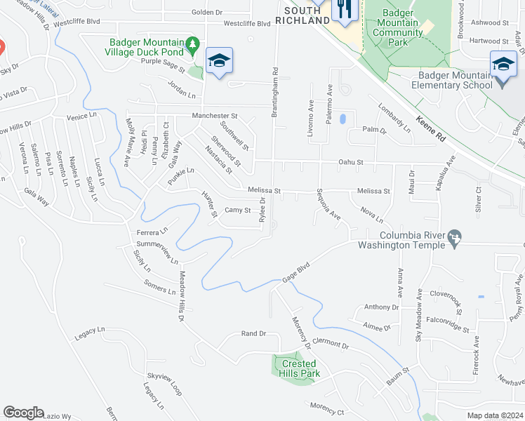 map of restaurants, bars, coffee shops, grocery stores, and more near 608 Camy Street in Richland