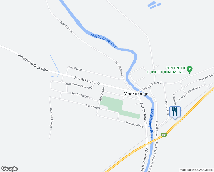 map of restaurants, bars, coffee shops, grocery stores, and more near 140 Rue Saint Laurent Ouest in Maskinongé