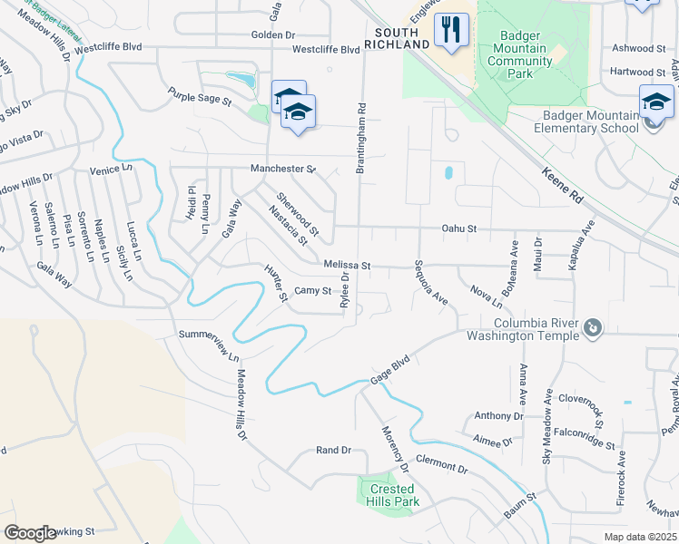map of restaurants, bars, coffee shops, grocery stores, and more near 550 Punkie Lane in Richland