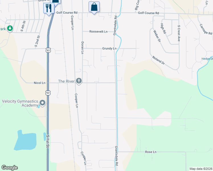map of restaurants, bars, coffee shops, grocery stores, and more near 179 Lewis Lane in Hamilton