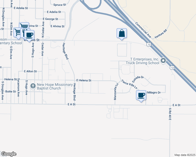 map of restaurants, bars, coffee shops, grocery stores, and more near 3209 Semilla Court in Pasco