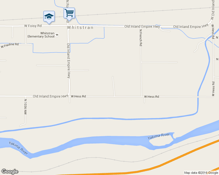 map of restaurants, bars, coffee shops, grocery stores, and more near 97402 West Hess Road in Prosser