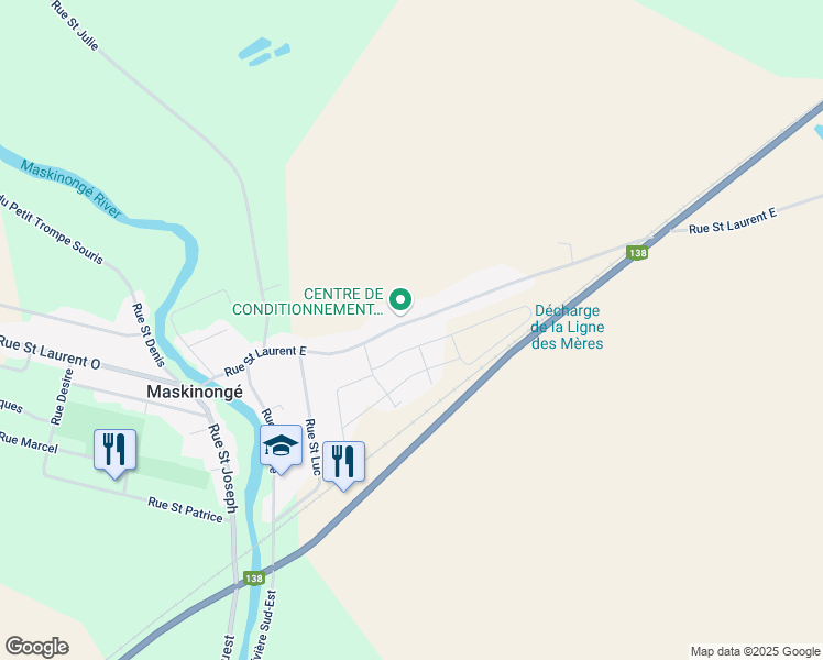 map of restaurants, bars, coffee shops, grocery stores, and more near 20 Rue Saint Laurent Est in Maskinongé