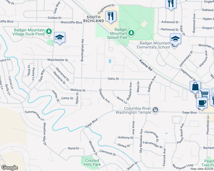 map of restaurants, bars, coffee shops, grocery stores, and more near 1796 Elder Court in Richland