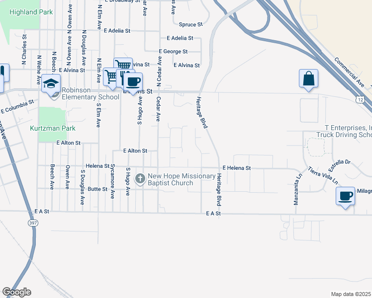 map of restaurants, bars, coffee shops, grocery stores, and more near 505 Fallon Ct in Pasco
