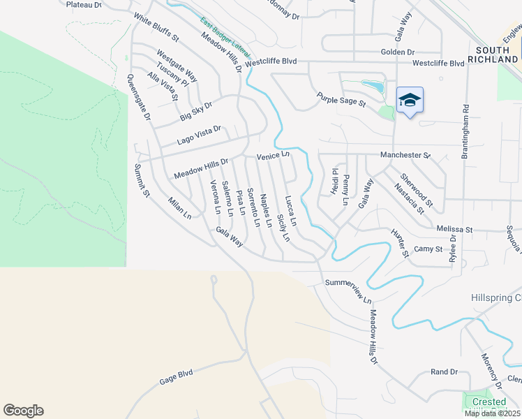 map of restaurants, bars, coffee shops, grocery stores, and more near Naples Lane in Richland