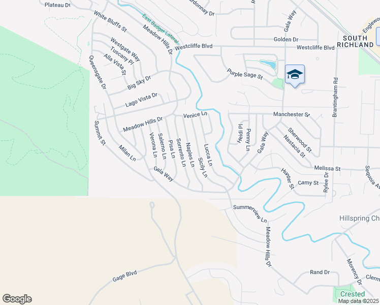 map of restaurants, bars, coffee shops, grocery stores, and more near Naples Lane in Richland