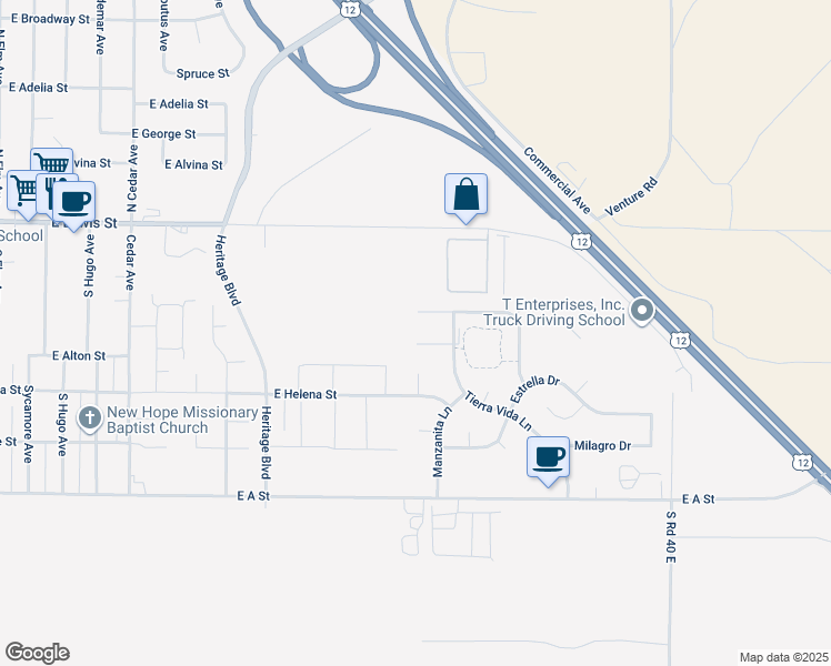 map of restaurants, bars, coffee shops, grocery stores, and more near 3209 Semilla Court in Pasco