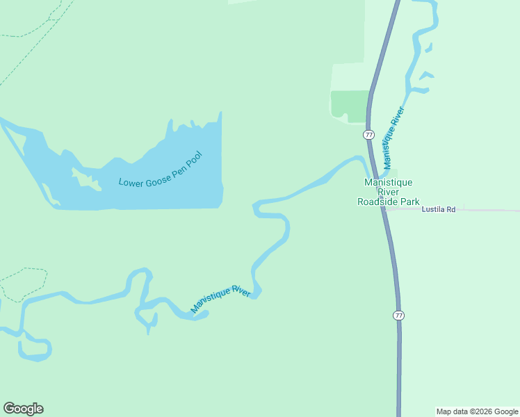 map of restaurants, bars, coffee shops, grocery stores, and more near 1164 Lustila Road in Germfask