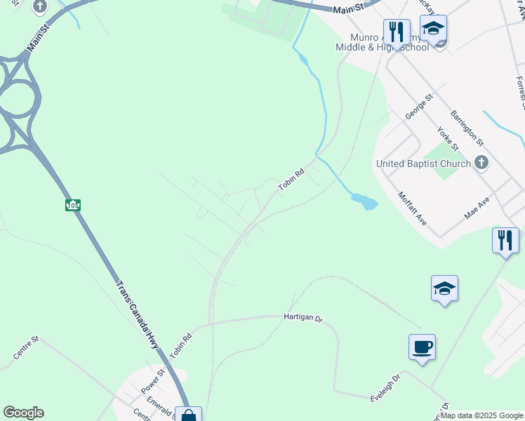 map of restaurants, bars, coffee shops, grocery stores, and more near Tobin Road in North Sydney