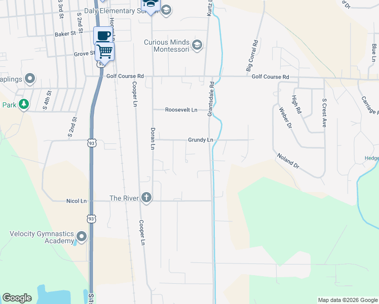 map of restaurants, bars, coffee shops, grocery stores, and more near 281 Grundy Lane in Hamilton