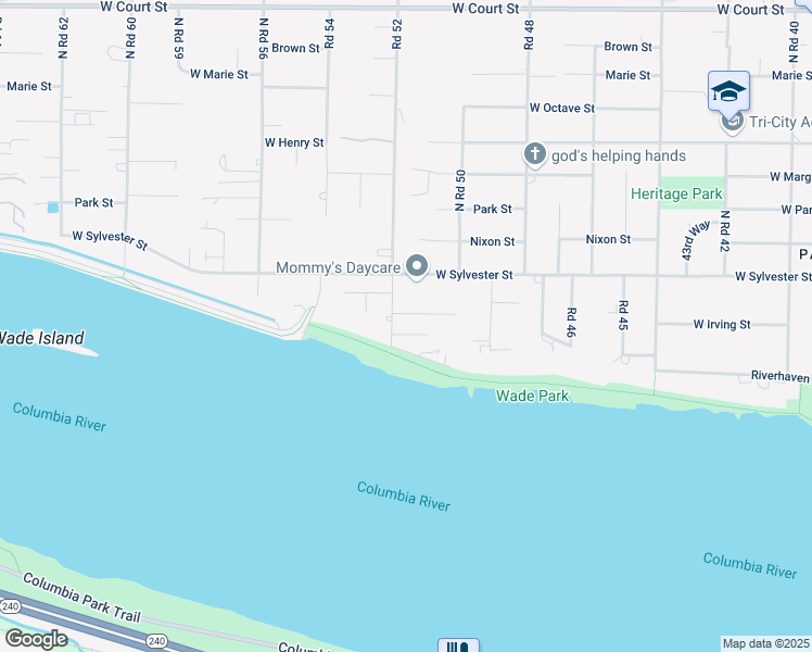 map of restaurants, bars, coffee shops, grocery stores, and more near 5104 West Irving Street in Pasco