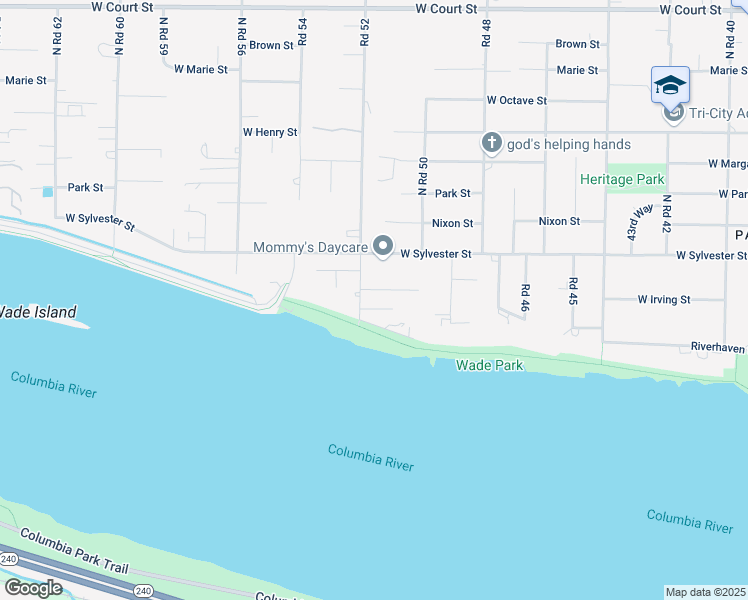 map of restaurants, bars, coffee shops, grocery stores, and more near 5104 West Irving Street in Pasco