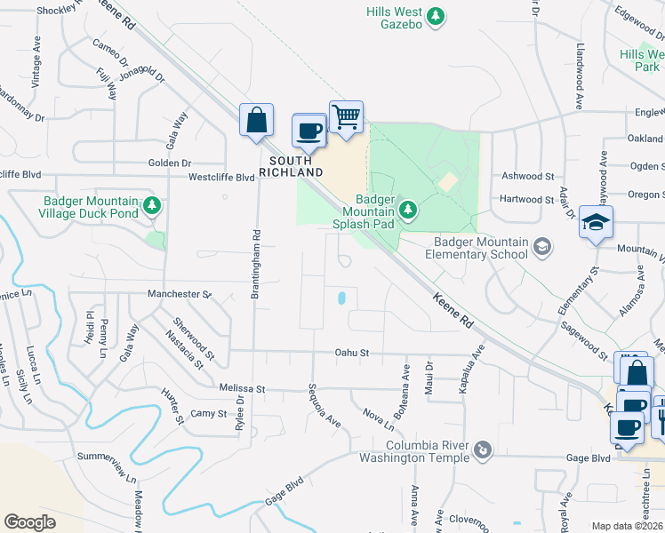 map of restaurants, bars, coffee shops, grocery stores, and more near 482 Liberty Ln in Richland