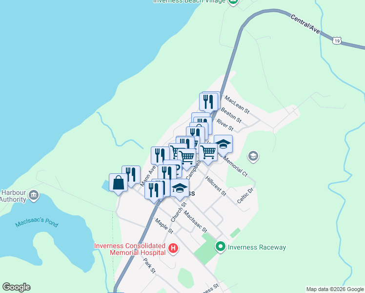 map of restaurants, bars, coffee shops, grocery stores, and more near 9 Mine Road in Mabou