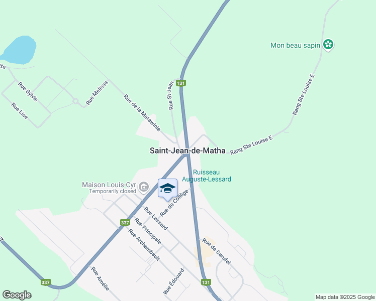 map of restaurants, bars, coffee shops, grocery stores, and more near 269 Rang Saint Léon in Saint-Jean-de-Matha