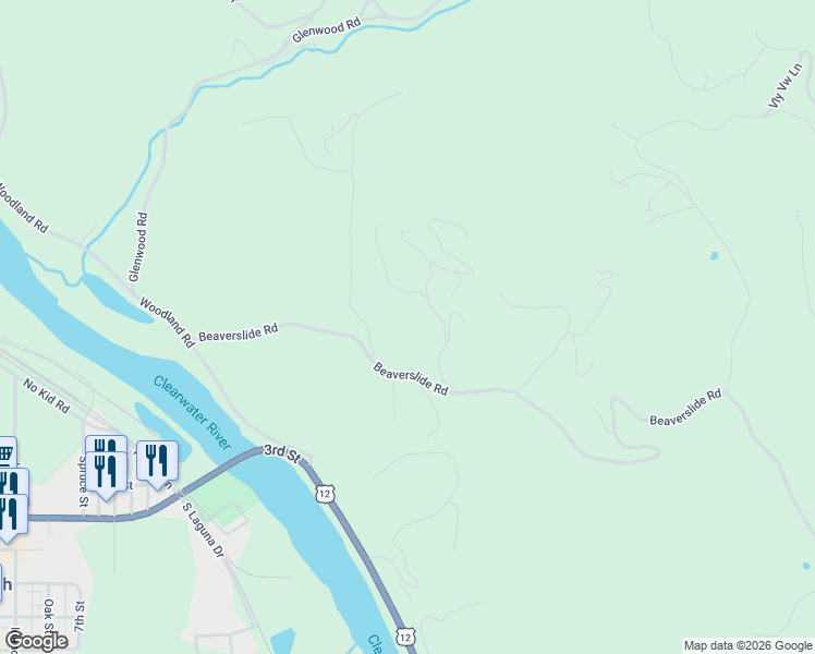 map of restaurants, bars, coffee shops, grocery stores, and more near 167 Beaverslide Road in Kamiah