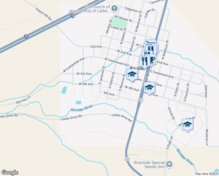 map of restaurants, bars, coffee shops, grocery stores, and more near 358 South Adams Street in Boulder