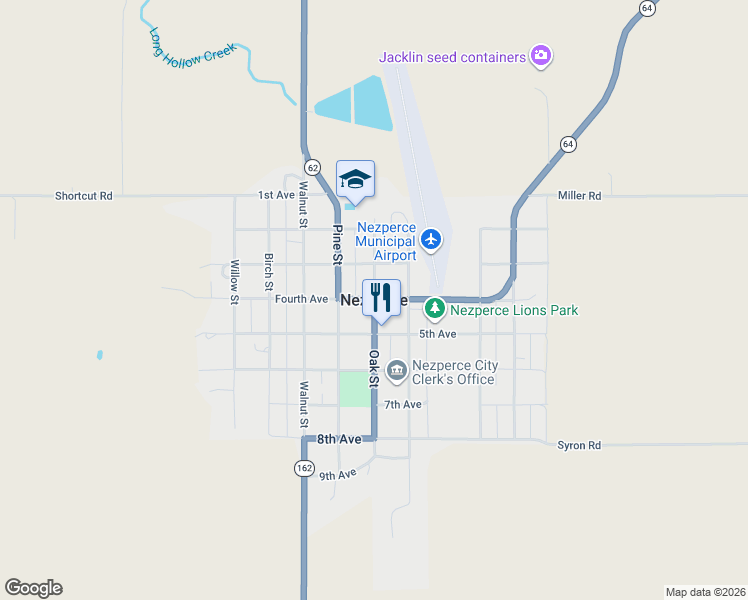 map of restaurants, bars, coffee shops, grocery stores, and more near in Nezperce