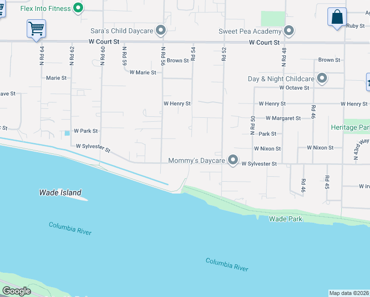 map of restaurants, bars, coffee shops, grocery stores, and more near 5373 West Sylvester Street in Pasco