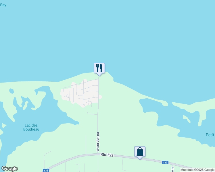 map of restaurants, bars, coffee shops, grocery stores, and more near 69 Boulevard Cap Bimet in Beaubassin East