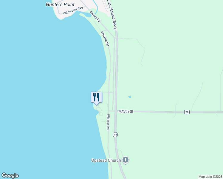 map of restaurants, bars, coffee shops, grocery stores, and more near 47424 Whistle Road in Isle