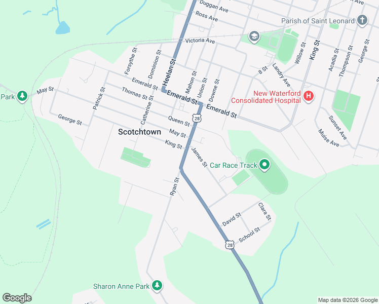 map of restaurants, bars, coffee shops, grocery stores, and more near 5252 Nova Scotia 28 in Scotchtown