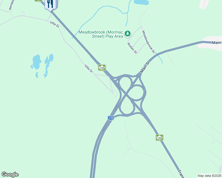 map of restaurants, bars, coffee shops, grocery stores, and more near Villa Drive in Little Bras D'or