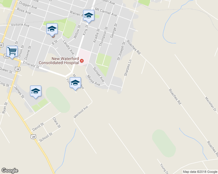 map of restaurants, bars, coffee shops, grocery stores, and more near 805 Saint Joseph Street in Cape Breton Regional Municipality