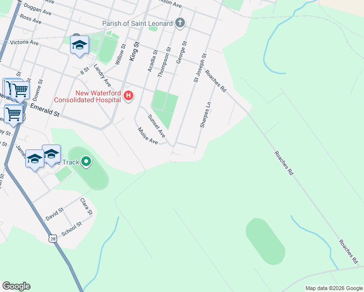 map of restaurants, bars, coffee shops, grocery stores, and more near 3122 Lynwood Avenue in New Waterford