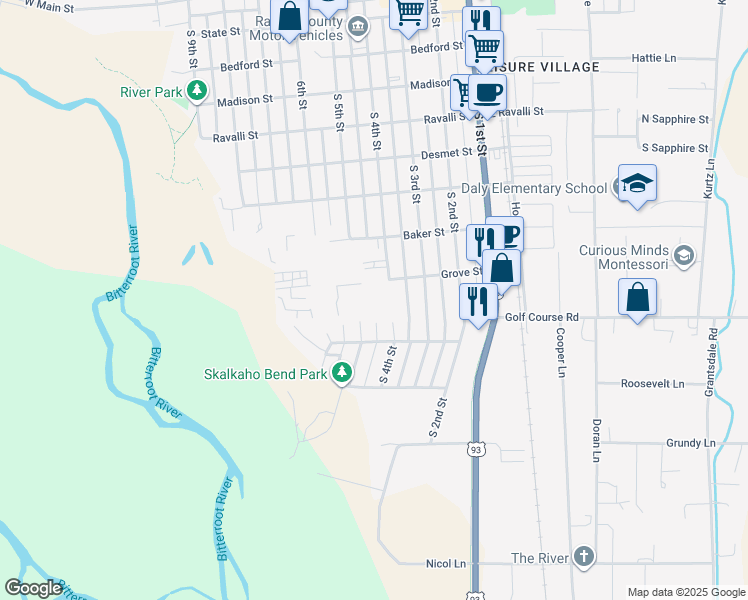 map of restaurants, bars, coffee shops, grocery stores, and more near 903 South 4th Street in Hamilton