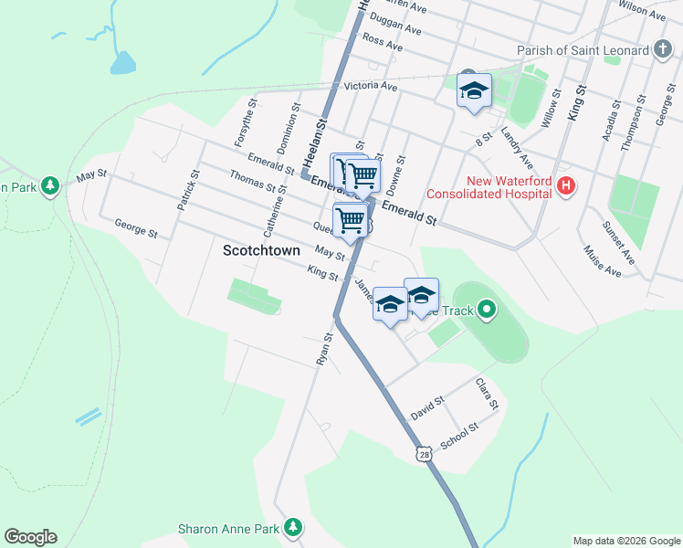 map of restaurants, bars, coffee shops, grocery stores, and more near 5252 Nova Scotia 28 in Scotchtown