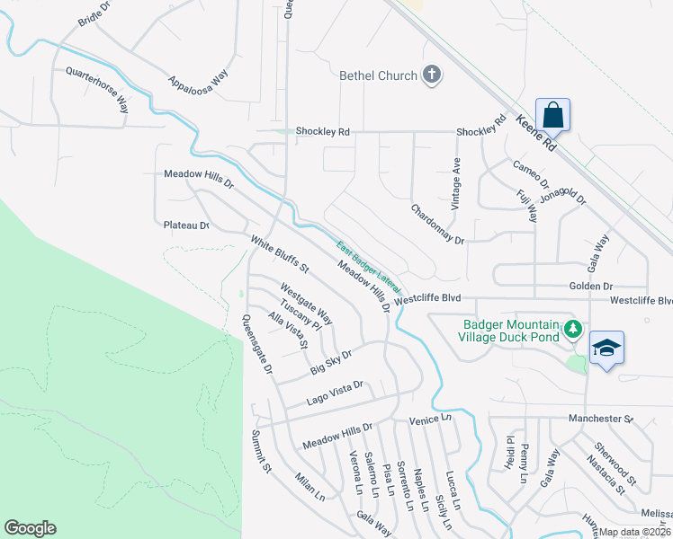 map of restaurants, bars, coffee shops, grocery stores, and more near 1348 White Bluffs Street in Richland