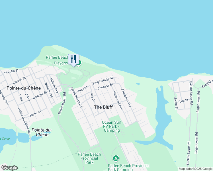 map of restaurants, bars, coffee shops, grocery stores, and more near 91 Redwood Avenue in Shediac