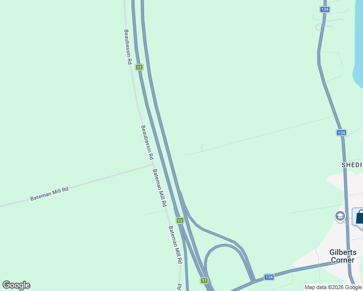 map of restaurants, bars, coffee shops, grocery stores, and more near 109 Old Mill Road in Shediac