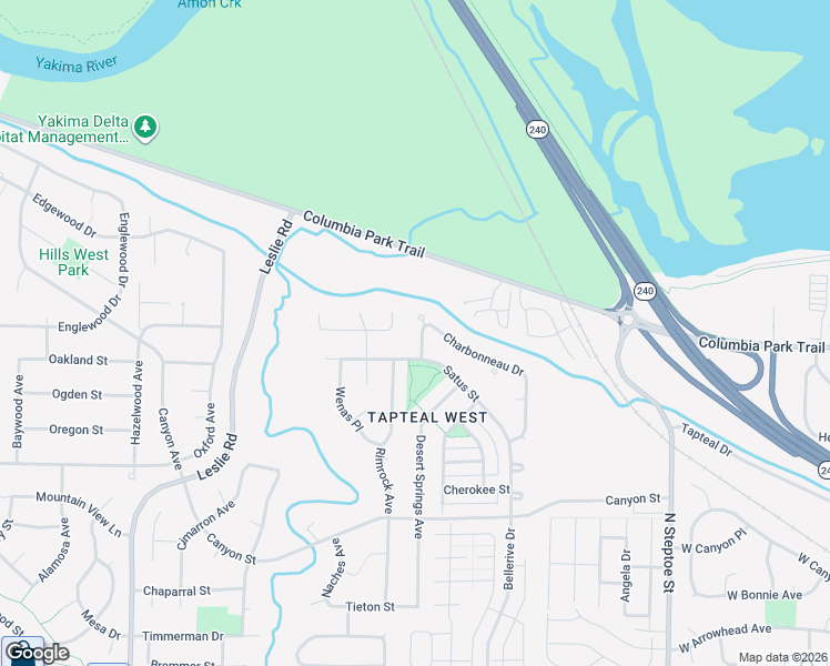 map of restaurants, bars, coffee shops, grocery stores, and more near 412 Charbonneau Drive in Richland