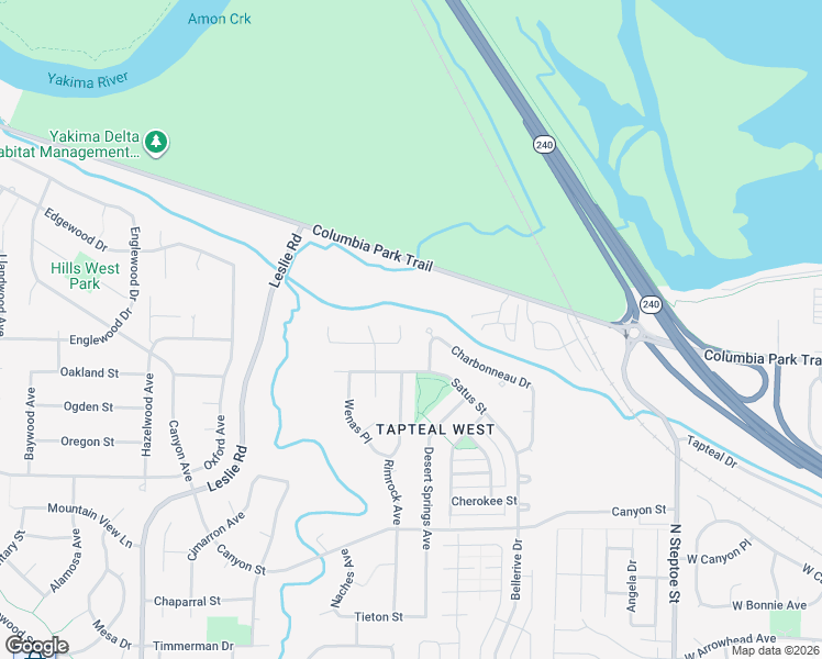 map of restaurants, bars, coffee shops, grocery stores, and more near 381 Canyon Rim Court in Richland