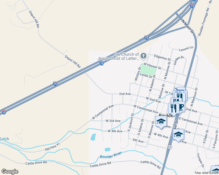 map of restaurants, bars, coffee shops, grocery stores, and more near 701-799 Depot Hill Road in Boulder
