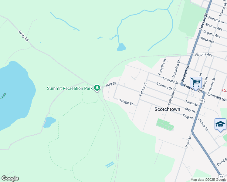 map of restaurants, bars, coffee shops, grocery stores, and more near 7 Fortune Street in Scotchtown