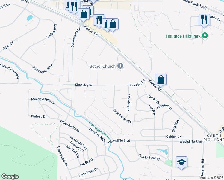 map of restaurants, bars, coffee shops, grocery stores, and more near 1798 Sauvignon Ct in Richland