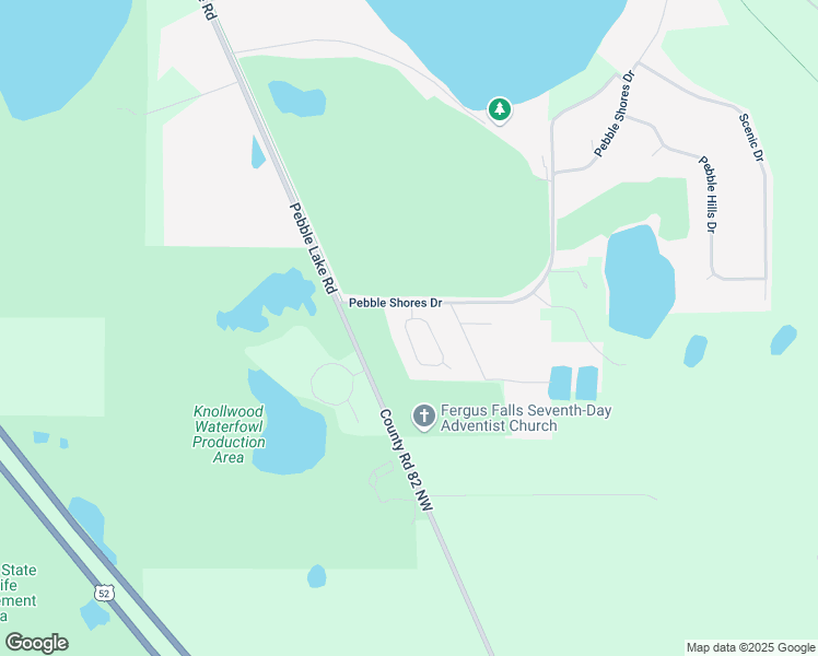 map of restaurants, bars, coffee shops, grocery stores, and more near 3959 Pebble Shores Circle in Fergus Falls